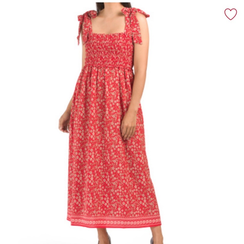NWT Max Studio Smocked Red Dress SP